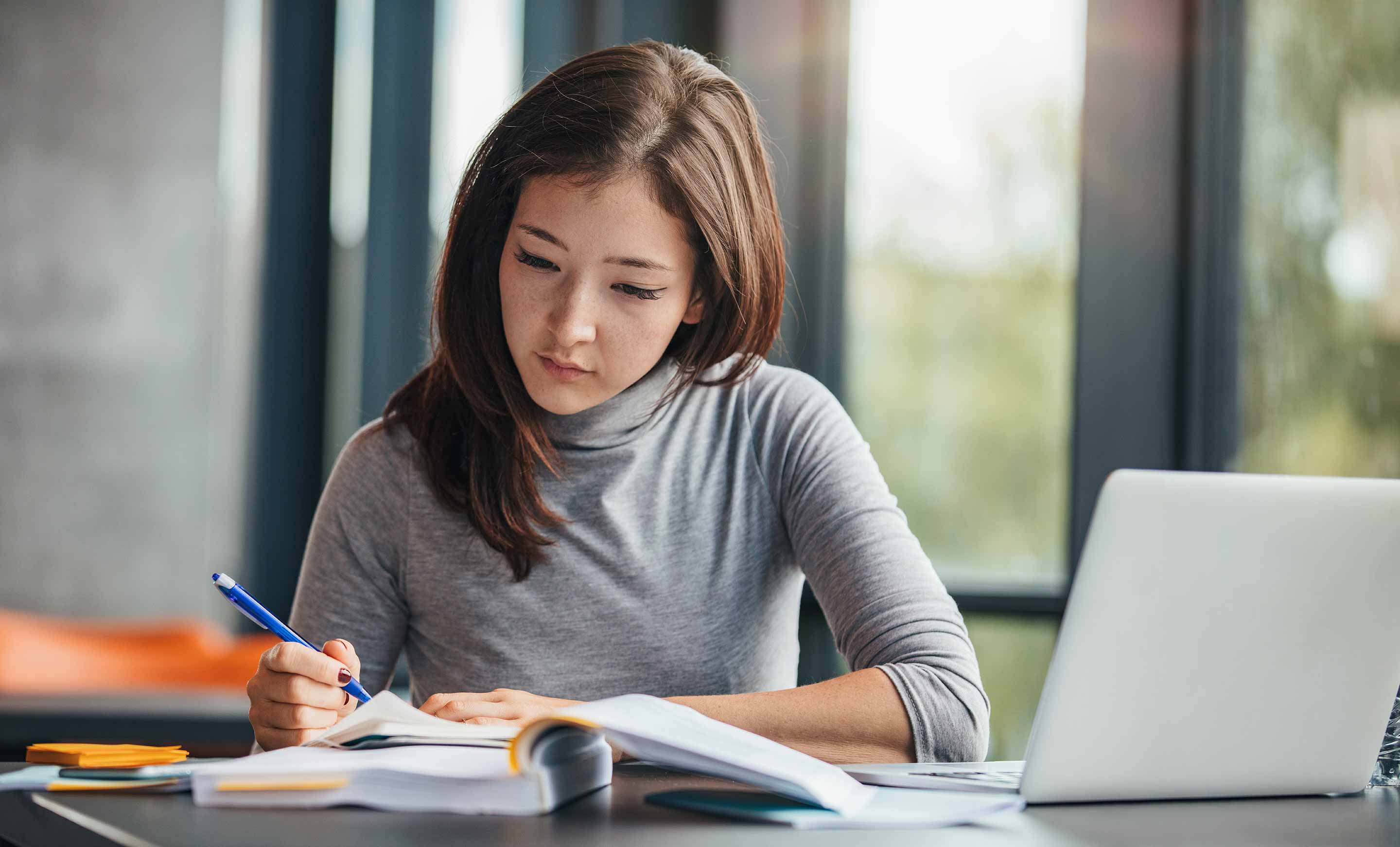 Woman studying