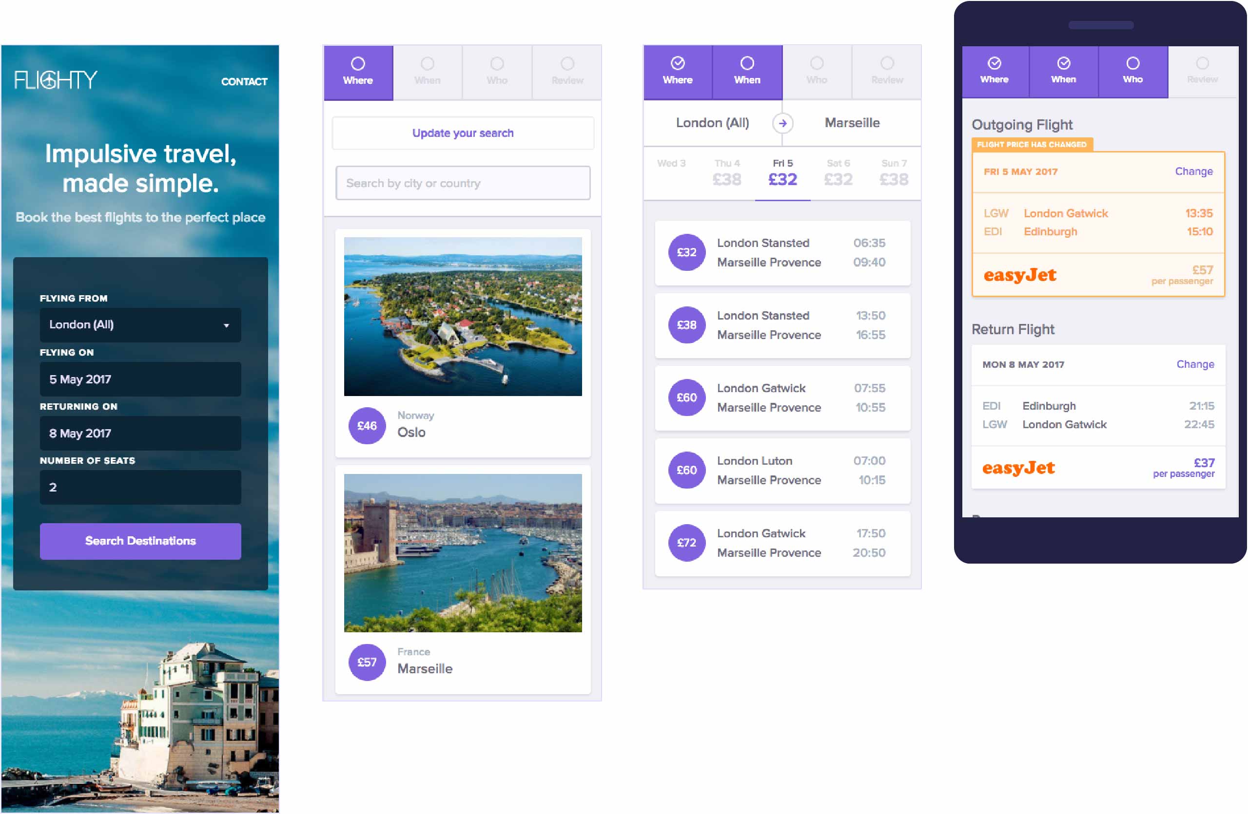 Booking process Mobile UI