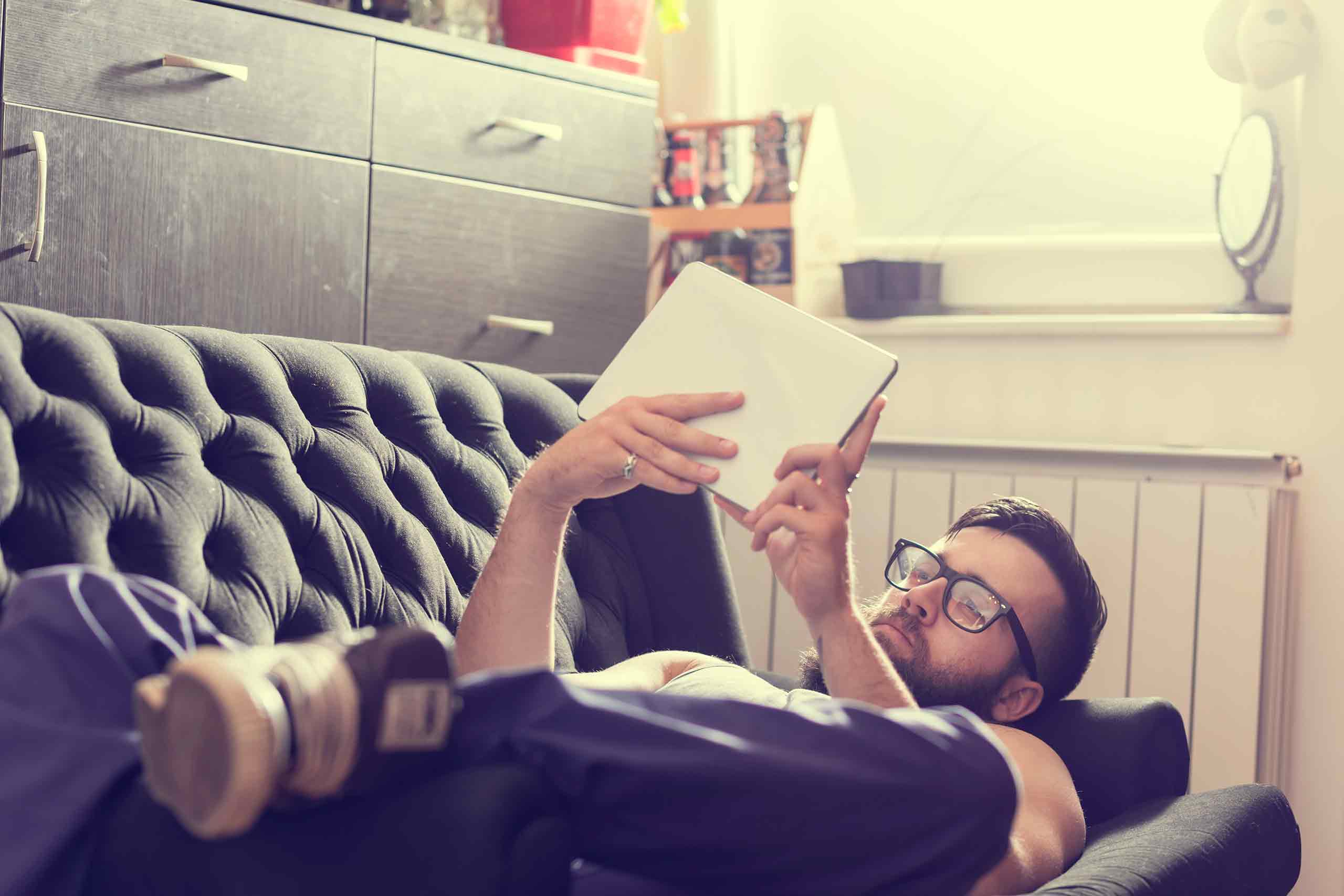 Man with eBook