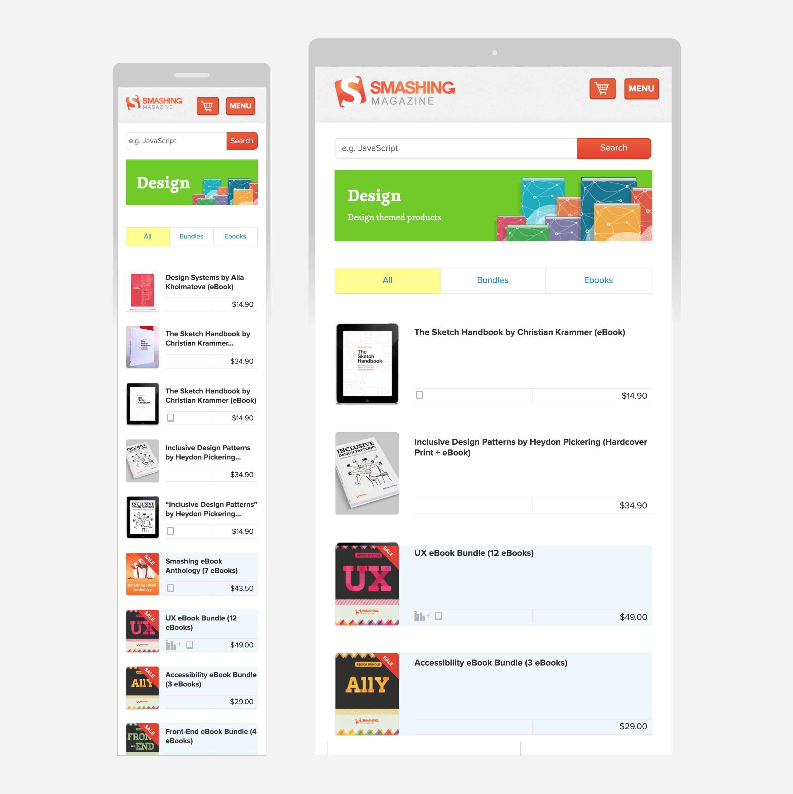Smashing Shop Responsive UI